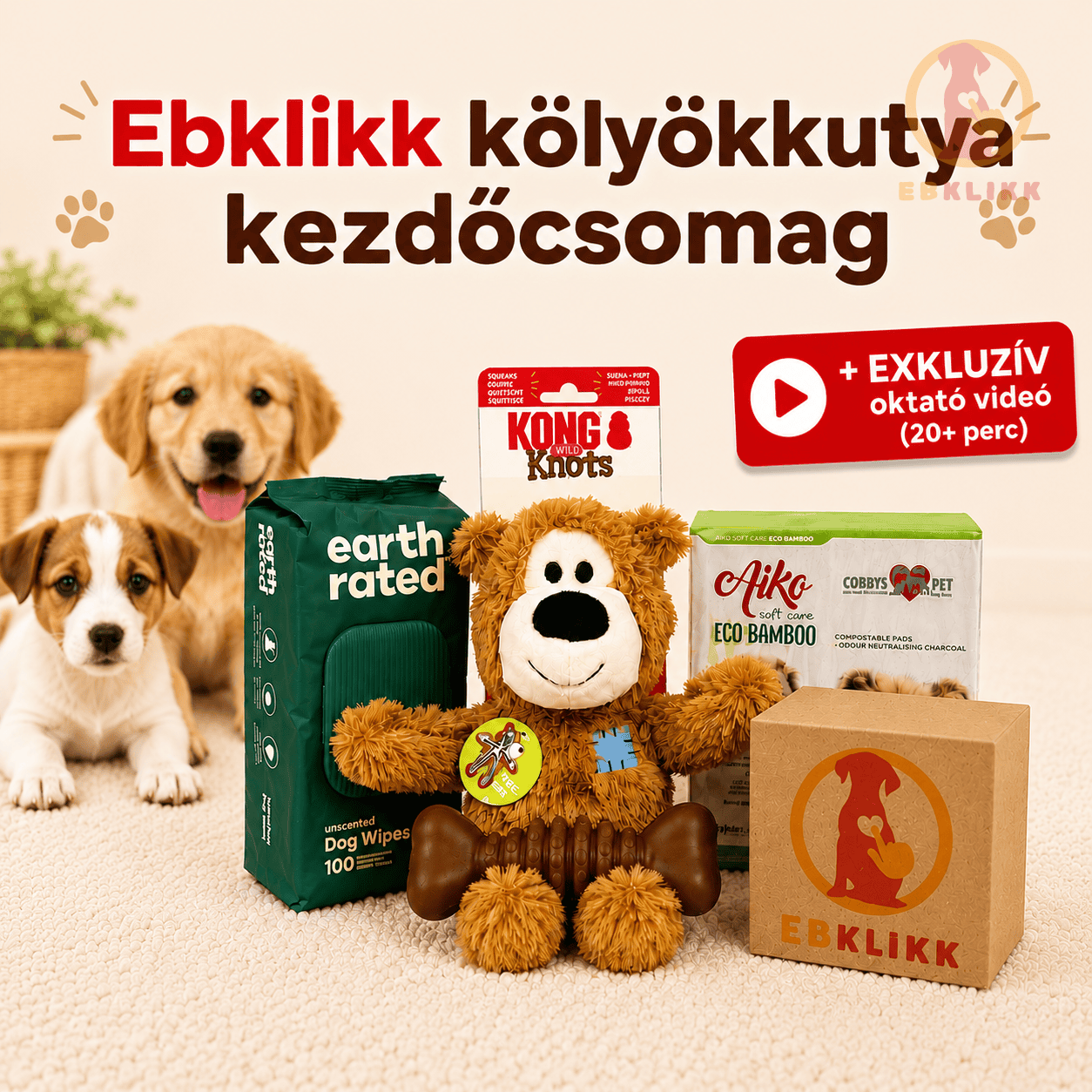 Ebklikkcsomag_termekkep Ebklikk kölyökkutya kezdőcsomag + OKTATÓ VIDEÓVAL - Image 1